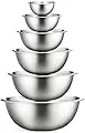 Premium Stainless Steel Mixing Bowls (Set of 6) Stainless Steel Mixing Bowl Set - Easy To Clean, Nesting Bowls for Space Saving Storage, Great for Cooking, Baking, Prepping