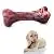 EETOYS Dog Chew Toys for Aggressive Chewers Lifetime Replacement Guarantee Nearly Indestructible Tough Durable Dog Toy Non-Toxic Nylon Dog Bone Toy Reduces Boredom (Marbled Red, Large)