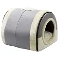Hollypet Suede Self-Warming 2 in 1 Foldable Cave House Shape Nest Pet Sleeping Bed for Cats and Small Dogs, Baby Gray