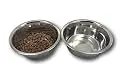 Top Dog Chews Stainless Steel Dog Bowl Set, 8" Large, 8 Cups, 64oz / 2 Quart. No stickers to remove.