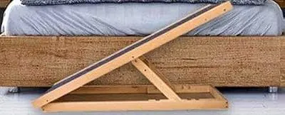 PetRampUSA Wooden Dog Ramp/Ladder for Small Medium Large Dogs and Cats Non-Slip Carpet Ramp Height Adjustable Ramp for Pet Bed Sofa Car 12"-16" High Up to 88LBS