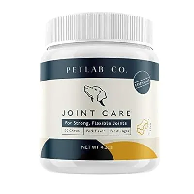 Petlab Co. Joint Care Chews for Dogs | Packed Essential Vitamins to Promote Dog Hip and Joint Health | MSM, Glucosamine, Fish Oil Omega-3 Fatty Acids, Calcium Fluoroborate, Turmeric