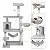 Yaheetech 62in Extra Large Cat Tree Condo with Sisal-Covered Scratching Post Plush Perch Hammock, Cat Tower Activity Center Kitten Furniture Play House