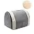 Hollypet Suede Self-Warming 2 in 1 Foldable Cave House Shape Nest Pet Sleeping Bed for Cats and Small Dogs, Baby Gray