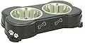 Loving Pets Dolce Diner Dog, 2 Bowl Set, Medium, 1 Quart, Espresso