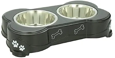 Loving Pets Dolce Diner Dog, 2 Bowl Set, Medium, 1 Quart, Espresso