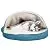 Furhaven Pet Dog Bed | Orthopedic Round Cuddle Nest Faux Sheepskin Snuggery Blanket Burrow Pet Bed w/ Removable Cover for Dogs & Cats, Blue, 26-Inch