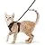 Cat Harness and Leash Set for Walking, Escape Proof with 59 inches Leash - Adjustable Soft Vest Harnesses for Small Medium Cats, Cat Leash Harness with Reflective Strips & 1 Metal Leash Ring