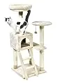 AmazonBasics Extra Large Cat Tree with Cave And Step Ladder - 19 x 50 x 19 Inches, Beige