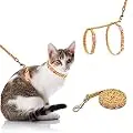 SCIROKKO Cat Harness with Leash Set - Cute Fabric with Sunflower Pattern - Escape Proof and Adjustable for Walking - Pink