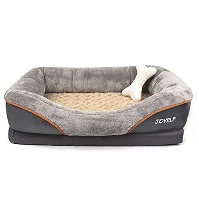 JOYELF Memory Foam Dog Bed Small Orthopedic Dog Bed & Sofa with Removable Washable Cover and Squeaker Toy as Gift