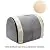 Hollypet Suede Self-Warming 2 in 1 Foldable Cave House Shape Nest Pet Sleeping Bed for Cats and Small Dogs, Baby Gray