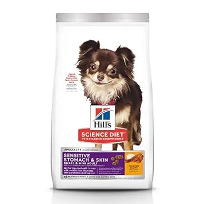 Hill's Science Diet Dry Dog Food, Adult, Small & Mini, Sensitive Stomach & Skin, Chicken Recipe, 15 LB Bag