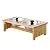 FOREYY Raised Pet Bowls for Cats and Small Dogs, Bamboo Elevated Dog Cat Food and Water Bowls Stand Feeder with 2 Stainless Steel Bowls and Anti Slip Feet (4'' Tall, Large Bowl)