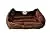long rich Reversible Rectangle Pet Bed with Dog Paw Printing, Coffee, by Happycare Textiles, 25 by 21 inches