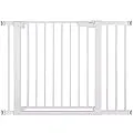Cumbor 43.3” Auto Close Safety Baby Gate, Extra Tall and Wide Child Gate, Easy Walk Thru Durability Dog Gate for The House, Stairs, Doorways. Includes 4 Wall Cups, 2.75-Inch and 8.25-Inch Extension