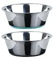 Peggy 11 No Spill Non-Skid Stainless Steel Deep Dog Bowls 26 Oz (3 Cups) Set of 2