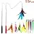 MeoHui 11PCS Retractable Cat Feather Toy Set, Interactive Cat Toys Wand with 2 Poles & 9 Attachments Worm Bird Feathers, Cat Feather Teaser Wand Toy for Kitten Cat Having Fun Exercise Playing