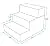 Made in USA Foldable Pet Steps/Stairs with CertiPUR-US Certified Foam by Best Pet Supplies - Gray Linen, 3-Steps (H: 16.5")