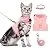 BINGPET Cat Harness with Leash and Collar for Walking - Escape Proof with 59 Inches Leash - Adjustable Soft Vest Harnesses for Medium Large Cats