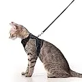 Cat Harness and Leash Set for Walking, Escape Proof with 59 inches Leash - Adjustable Soft Vest Harnesses for Small Medium Cats, Cat Leash Harness with Reflective Strips & 1 Metal Leash Ring