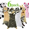SHARLOVY Dog Squeaky Toys No Stuffing, 6 Pack Dog Toys Crinkle Dog Toys for Small Dogs Durable Dog Chew Toys Plush Cute Animals Natural Puppy Toys for Teething Pet Toys Squeak