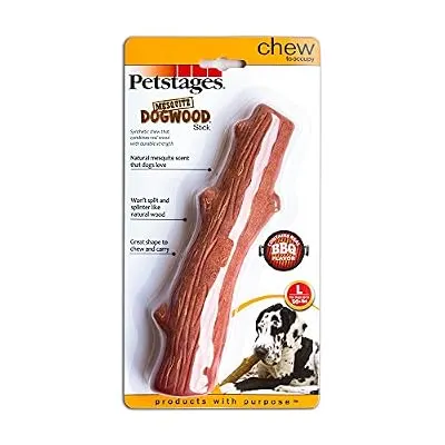 Petstages Dogwood Wooden Dog Chew Toy – Safe, Natural & Healthy Chewable Sticks - Tough Real Wood Chewing Stick for Dogs
