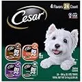 CESAR Soft Wet Dog Food Classic Loaf in Sauce Poultry Variety Pack, (24) 3.5 oz. Easy Peel Trays with Real Chicken, Turkey or Duck
