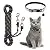 OFPUPPY Reflective Cat Tie Out Pet Rope Leash - Nylon Braided Cat Lead for Outside,Orange Black,26 Feet