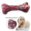 EETOYS Dog Chew Toys for Aggressive Chewers Lifetime Replacement Guarantee Nearly Indestructible Tough Durable Dog Toy Non-Toxic Nylon Dog Bone Toy Reduces Boredom (Marbled Red, Large)
