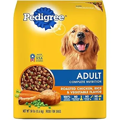 Pedigree Complete Nutrition Adult Dry Dog Food Roasted Chicken, Rice & Vegetable Flavor, 30 Lb. Bag