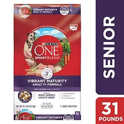 Purina ONE Senior Dry Dog Food, SmartBlend Vibrant Maturity Adult 7+ Formula - 31.1 lb. Bag