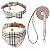 EXPAWLORER Bow Tie Dog Collar and Leash Set Classic Plaid Adjustable Dogs Bandana and Collars with Bell for Puppy Cats 3 PCS Beige