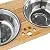 FOREYY Raised Pet Bowls for Cats and Small Dogs, Bamboo Elevated Dog Cat Food and Water Bowls Stand Feeder with 2 Stainless Steel Bowls and Anti Slip Feet (4'' Tall, Large Bowl)