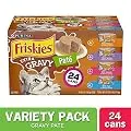Purina Friskies Pate Wet Cat Food Variety Pack, Extra Gravy Pate Chicken, Turkey, Salmon & Tuna - (24) 5.5 oz. Cans
