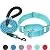 haapaw 2 Packs Martingale Dog Collar with Quick Release Buckle Reflective Dog Training Collars for Small Medium Large Dogs (Collar+Leash, M Neck 14"-16.5", Turquoise+Turquoise, 2 Packs)