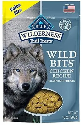 Blue Buffalo Wilderness Trail Treats Wild Bits Grain Free Soft-Moist Training Dog Treats, Chicken Recipe 10-oz bag