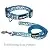 azuza Dog Collar and Leash Set, Red Nylon Collar with Matching Leash for Small Dogs, Cute Bone Pattern