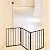 PETMAKER Foldable, Free-Standing Wooden Pet Gate- Light Weight, Indoor Barrier for Small Dogs/Cats 24", Dark Brown, Step Over Doorway Fence