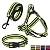 Mile High Life Night Reflective Double Adjustable Band Nylon Small Puppy Pet Dog Combo Collar Leash and Harness Set (Pink, Small Neck 11"-15" -20 lb)