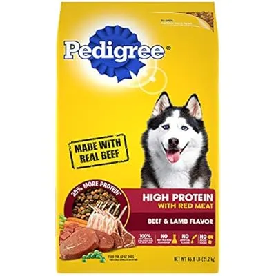 PEDIGREE High Protein – Beef and Lamb Flavor Adult Dry Dog Food, 46.8 Pound Bag
