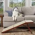 PetSafe CozyUp Sofa Ramp - Durable Wooden Pet Ramp Holds up to 100 lb - Great Couch Access for Dogs and Cats - Cherry Finish with Non-Slip Carpet Tread - Folds for Easy Storage