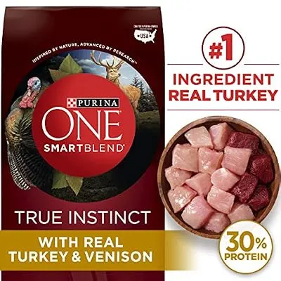 Purina ONE High Protein Natural Dry Dog Food, SmartBlend True Instinct With Real Turkey & Venison - 15 lb. Bag