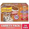 Purina Friskies Gravy Wet Cat Food Variety Pack, Extra Gravy Chunky - (24) 5.5 oz. Cans