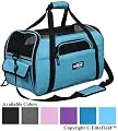 EliteField Soft Sided Pet Carrier (3 Year Warranty, Airline Approved), Multiple Sizes and Colors Available (Medium: 17" L x 9" W x 12" H, Sky Blue)