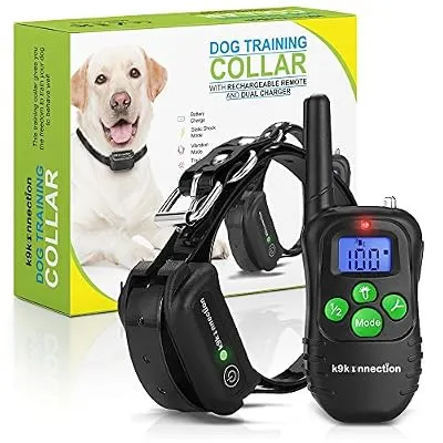 DOG TRAINING COLLAR WITH REMOTE | Electric, Rechargeable and 100% Waterproof with Beep, Vibration and Stimulation Static Pulse | Electronic Pet Safe Vibrating Collar for Small, Medium and Large Dogs