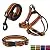 Mile High Life Night Reflective Double Adjustable Band Nylon Small Puppy Pet Dog Combo Collar Leash and Harness Set (Pink, Small Neck 11"-15" -20 lb)