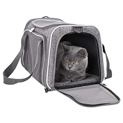petisfam Top Load Cat Carrier for Medium Cats, Collapsible and Escape Proof