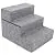 Made in USA Foldable Pet Steps/Stairs with CertiPUR-US Certified Foam by Best Pet Supplies - Gray Linen, 3-Steps (H: 16.5")