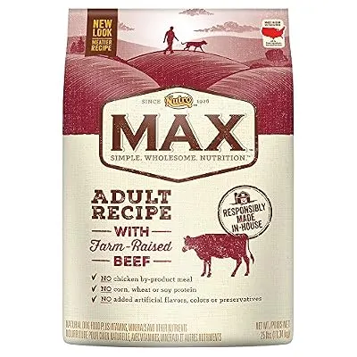 Nutro Max Adult Dry Dog Food With Farm Raised Beef And Brown Rice, 25 Lb. Bag